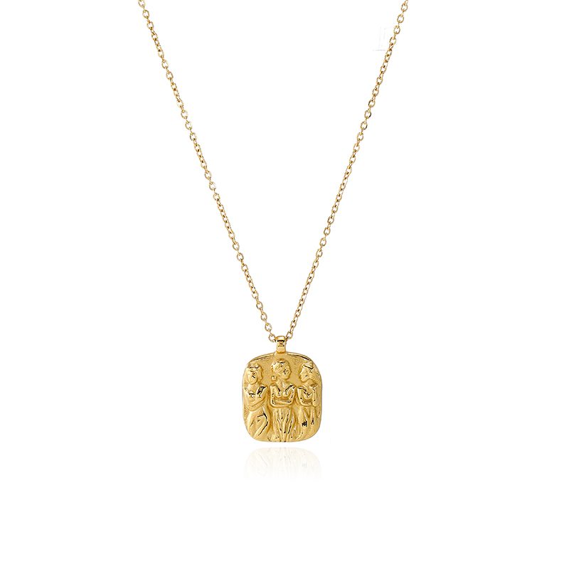 Ivanda Medallion Pendant Necklace Gold CHGXL-2123-J - view 6