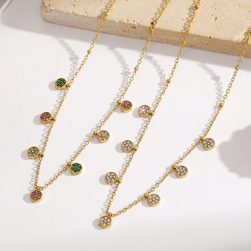 Ivanda Pavé Disc Station Necklace Gold CH1928 - view 5