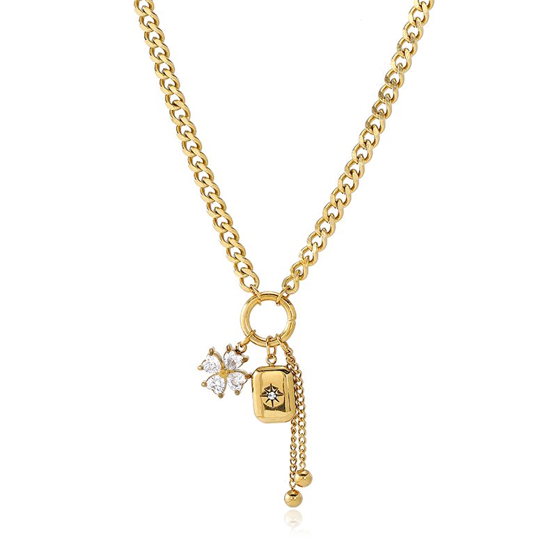 Ivanda Maple Leaf Ring Chain Necklace CHOFXL-0590-J - view 5