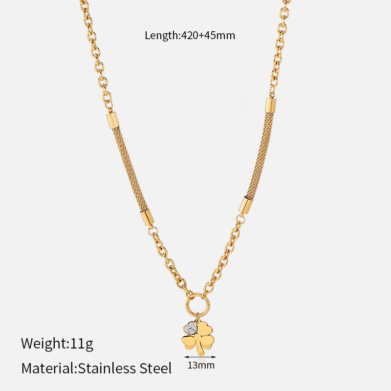 Ivanda Long Charm Cluster Necklace Gold CHOFXL-0533-J - view 4