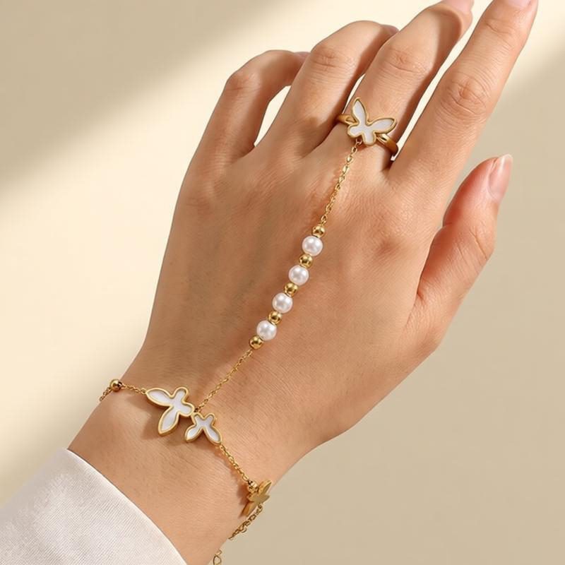 Ivanda Pearl Flower Bracelet Gold CHOFS-0330-J-W Ivanda Pearl Flower Bracelet Gold CHOFS-0330-J-W - view 4