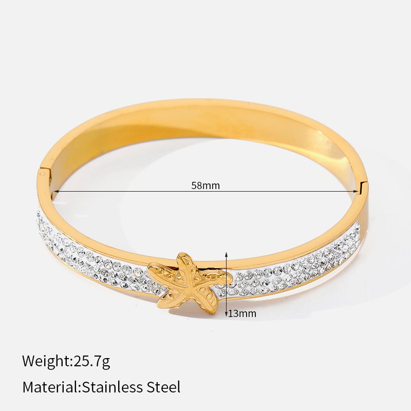 Ivanda Pavé Starfish Bangle Gold CHOB-1976-J-W - view 1
