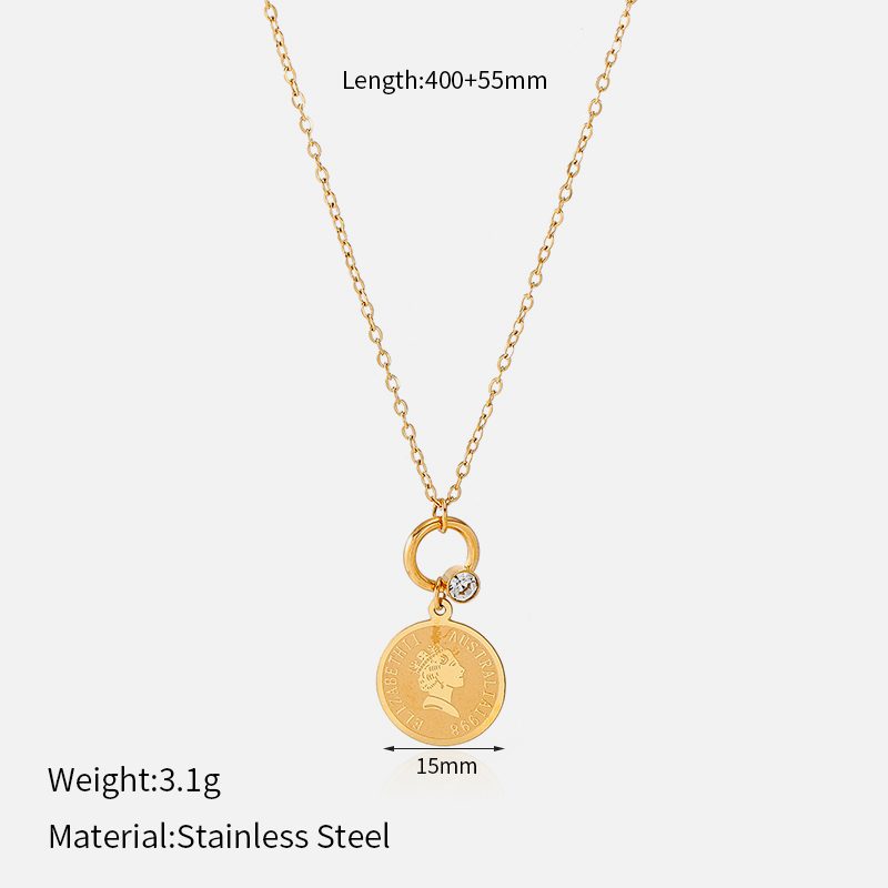 Ivanda Medallion Pendant Necklace Gold CHGXL-2123-J - view 1