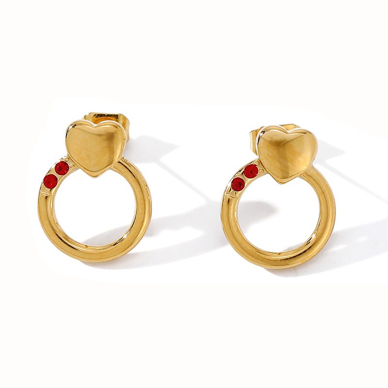 Ivanda Hexagon Frame Stud Earrings Gold CH1919 - view 4