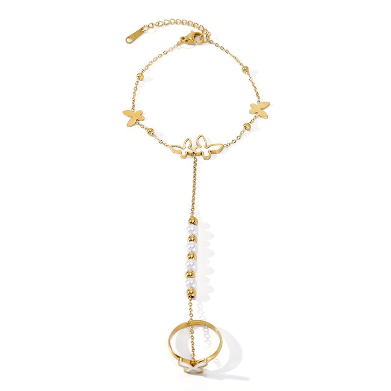Ivanda Pearl Flower Bracelet Gold CHOFS-0330-J-W Ivanda Pearl Flower Bracelet Gold CHOFS-0330-J-W - view 6