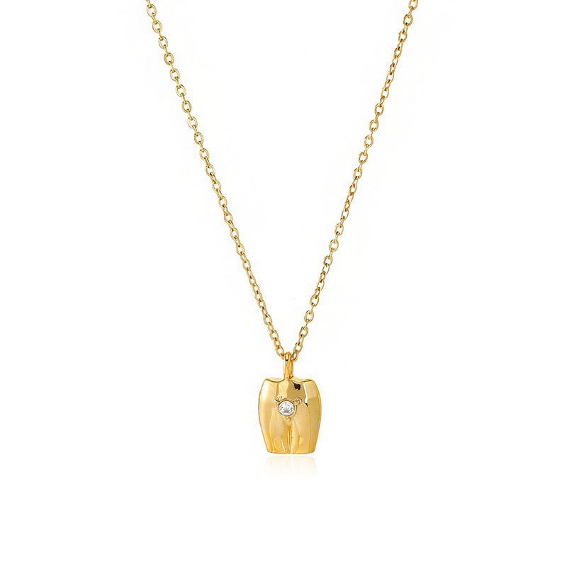 Ivanda Medallion Pendant Necklace Gold CHGXL-2123-J - view 5