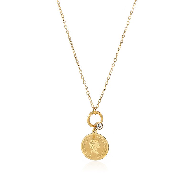 Ivanda Medallion Pendant Necklace Gold CHGXL-2123-J - view 4