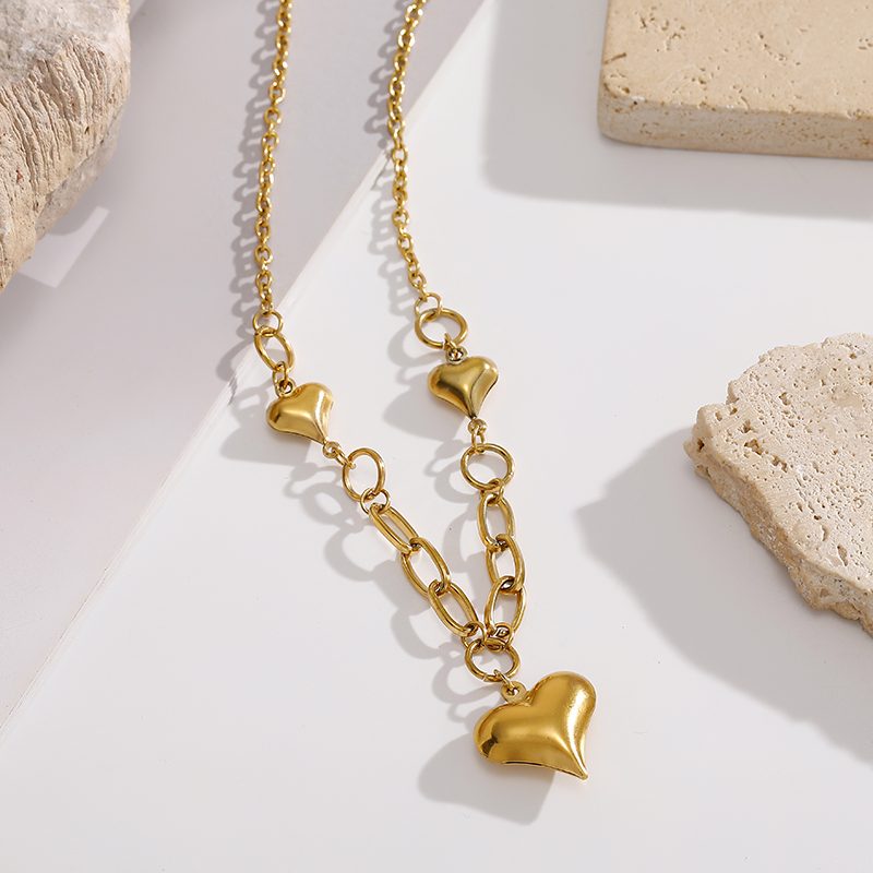 Ivanda Heart Locket Beaded Necklace Gold CHOFXL-0500-J - view 6