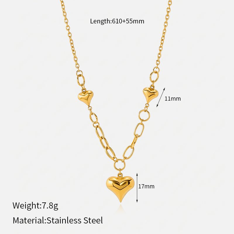 Ivanda Heart Locket Beaded Necklace Gold CHOFXL-0500-J - view 2