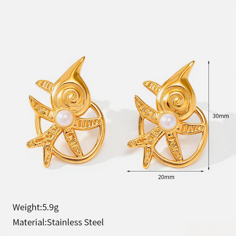 Ivanda Door Knocker Hoop Earrings Gold YWD2-E2504952 Ivanda Door Knocker Hoop Earrings Gold YWD2-E2504952 - view 2