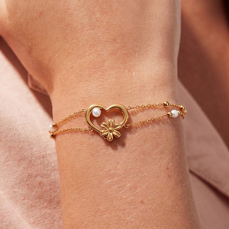 Ivanda Heart Flower Bracelet Gold YWD8-S2504175-B - view 5