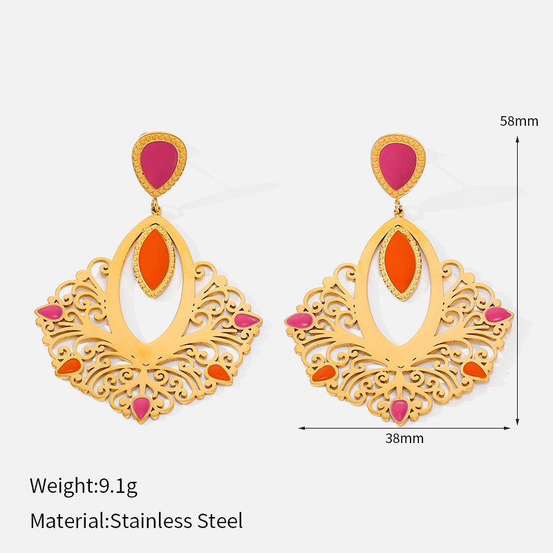 Ivanda Filigree Fan Earrings Multicolor YWD8-E2504974 Ivanda Filigree Fan Earrings Multicolor YWD8-E2504974 - view 1