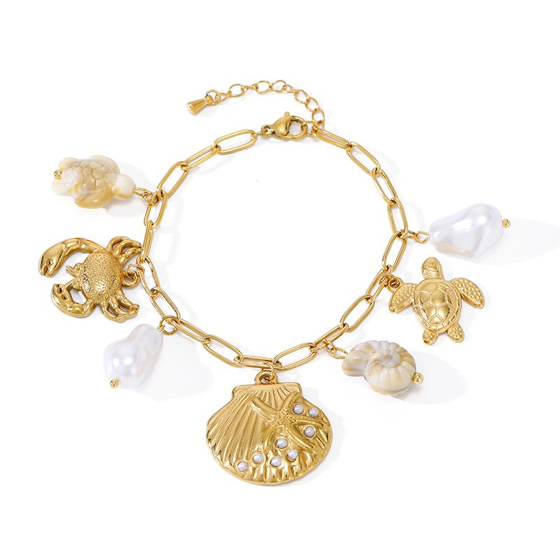 Ivanda Shell Seahorse Charm Bracelet Gold CHSL01531-1 - view 4