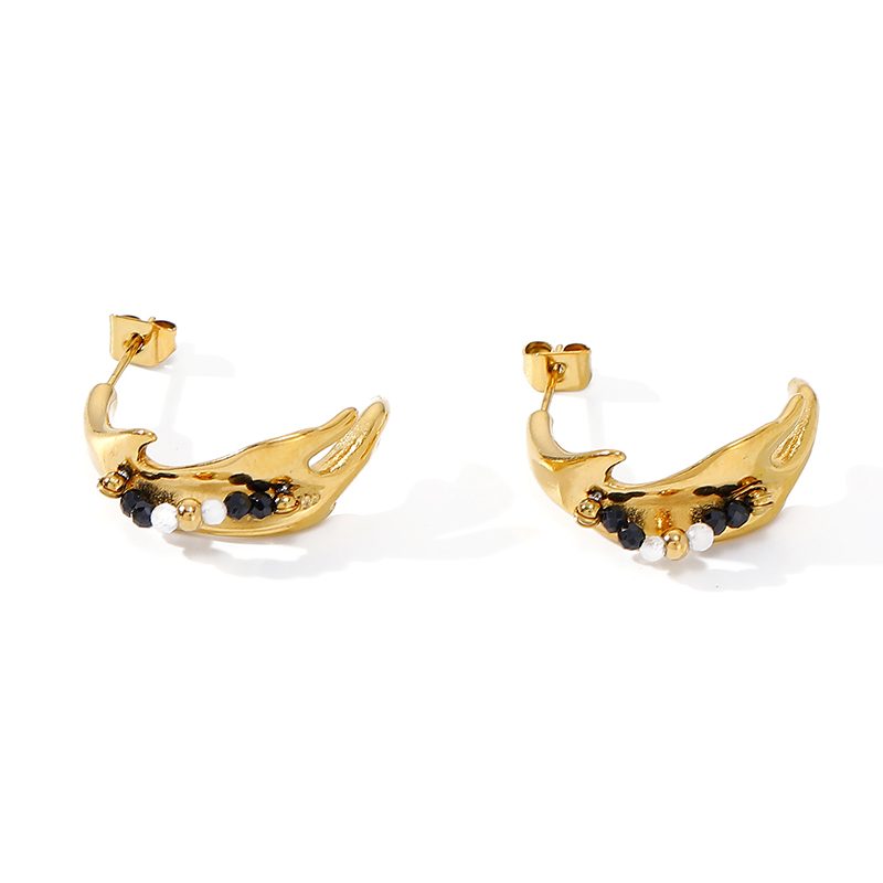 Ivanda Shark Charm Hoop Earrings Gold YWD8-E2504942 - view 2