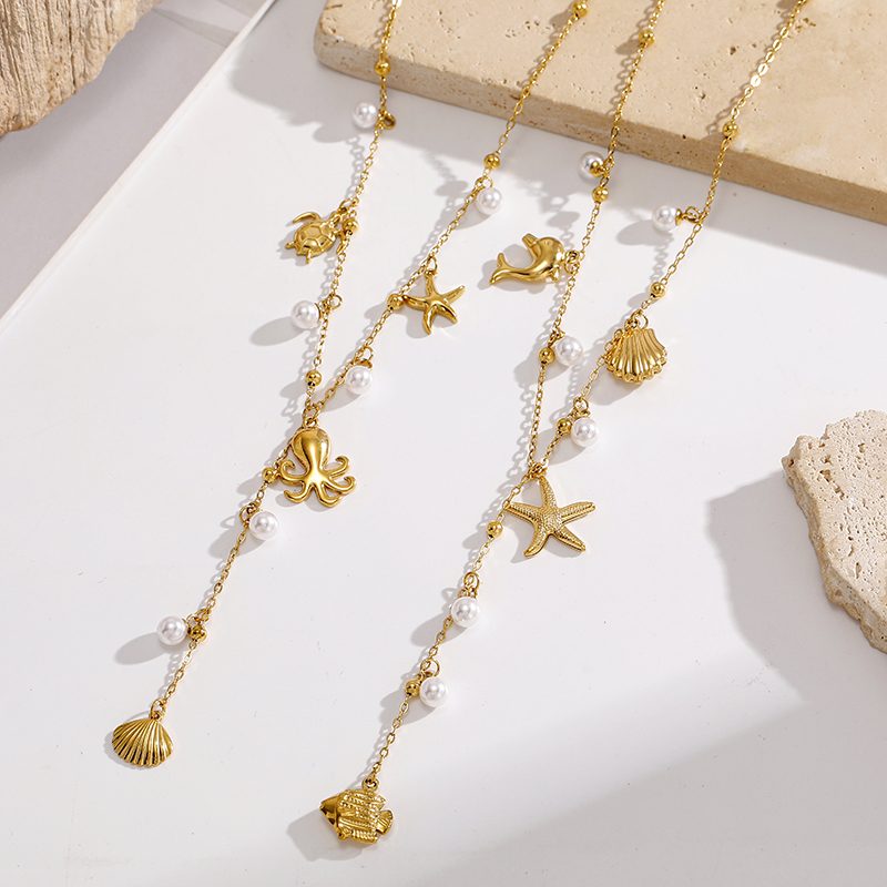 Ivanda Double Layer Flower Lariat Necklace CHXL02112-1 Ivanda Double Layer Flower Lariat Necklace CHXL02112-1 - view 5