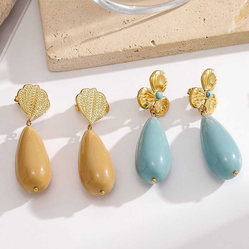 Ivanda Fan Top Stone Drop Earrings Gold YWD2-E2504955-2 - view 5