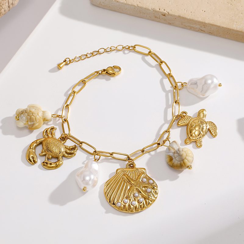 Ivanda Shell Seahorse Charm Bracelet Gold CHSL01531-1 - view 6