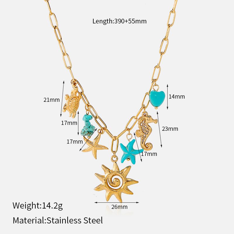 Ivanda Shell Charm Link Necklace Gold CHXL02751-1 Ivanda Shell Charm Link Necklace Gold CHXL02751-1 - view 2