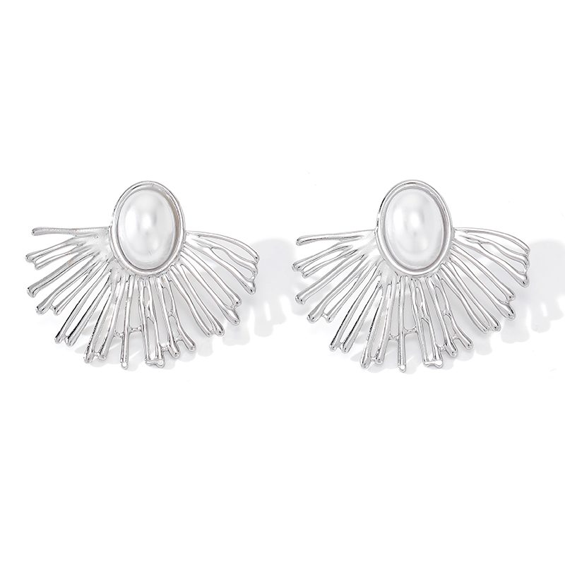 Ivanda Silver Fan Pearl Stud Earrings YWD2-S2504179-E Ivanda Silver Fan Pearl Stud Earrings YWD2-S2504179-E - view 4