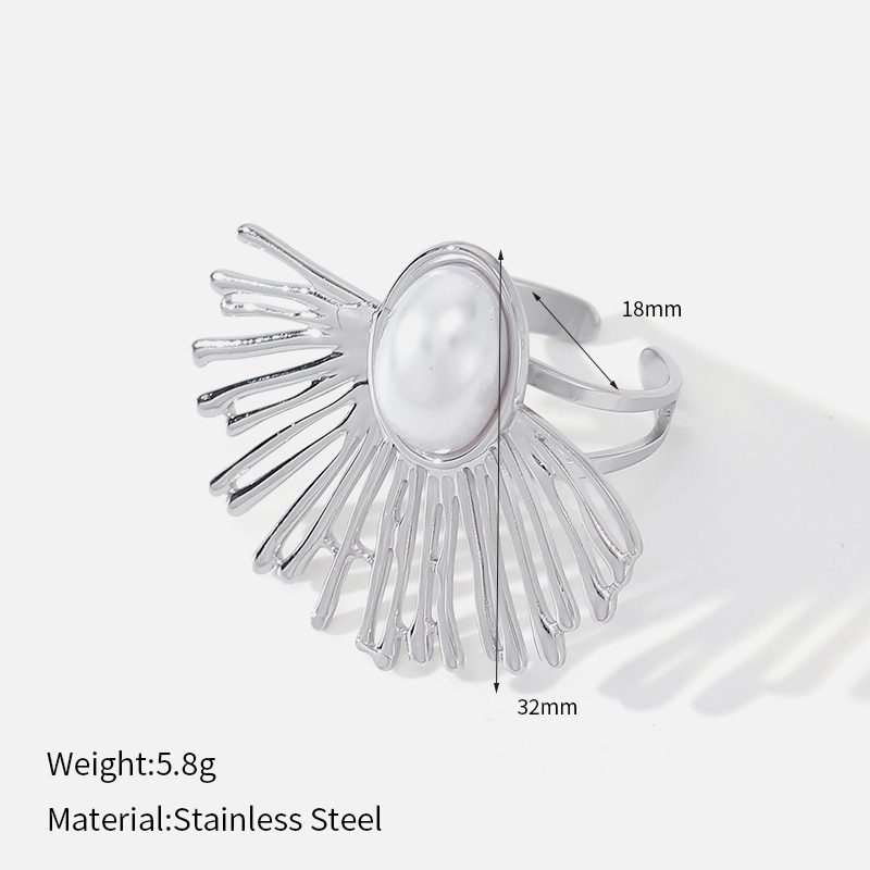 Ivanda Silver Fan Pearl Stud Earrings YWD2-S2504179-E Ivanda Silver Fan Pearl Stud Earrings YWD2-S2504179-E - view 3