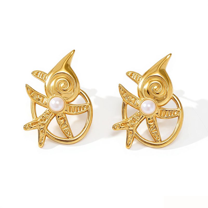 Ivanda Door Knocker Hoop Earrings Gold YWD2-E2504952 Ivanda Door Knocker Hoop Earrings Gold YWD2-E2504952 - view 3