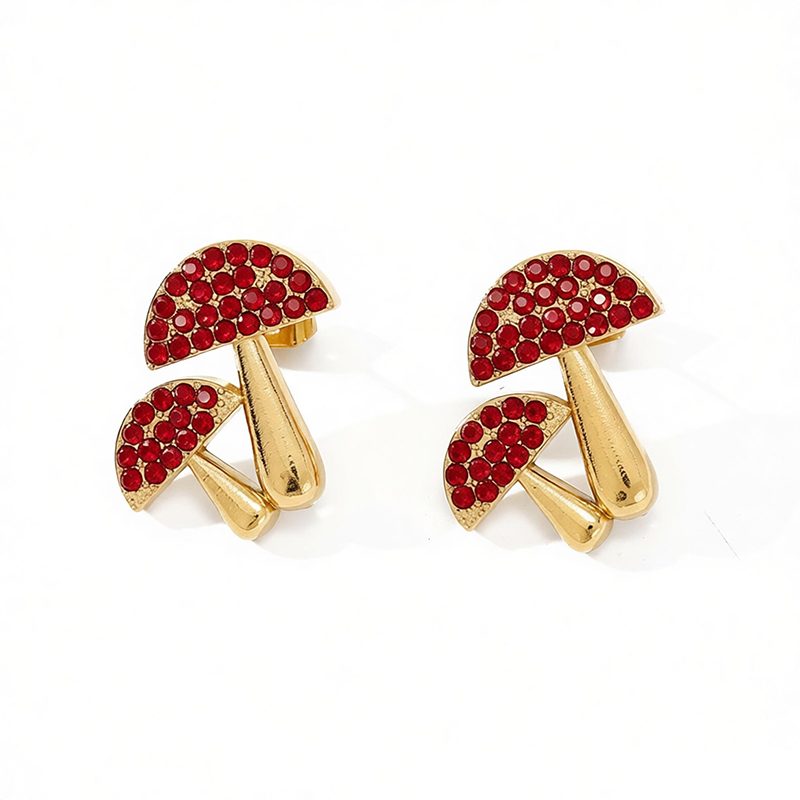 Ivanda Red Mushroom Stud Earrings Pavé YWD8-E2504994 Ivanda Red Mushroom Stud Earrings Pavé YWD8-E2504994 - view 2